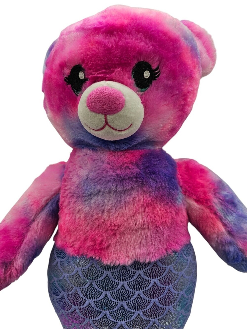 Build-A-Bear Workshop Ocean Treasure Bear Mermaid Pink Purple Tail - Picture 2 of 4